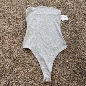 American Eagle strapless gray bodysuit size medium new with tags